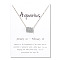 Twelve Constellations Alloy Pendant Necklaces, Platinum, Aquarius, 15.75 inch(40cm)
