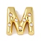 Brass Pendants, Cadmium Free & Nickel Free & Lead Free, with ABS, Letter A~Z, Letter M, 21x20x6.5mm, Hole: 3.5mm