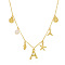 Bohemian Summer Beach Style 18K Gold Plated Shell Shape Initial Pendant Necklaces