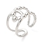 Non-Tarnish 304 Stainless Steel Hollow Knot Open Cuff Ring for Women, Stainless Steel Color, US Size 8 1/2(18.5mm)