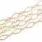 Soldered Brass Figaro Chains, Oval Link Chains, Cadmium Free & Nickel Free & Lead Free, with Spool, Golden, 9x4.5x0.4mm, about 98.42 Feet(30m)/roll