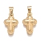 304 Stainless Steel Pendants, Cross, Golden, 20x13x3mm, Hole: 3x5mm