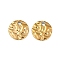 Ion Plating(IP) 304 Stainless Steel Textured Disc Charms, Real 18K Gold Plated, 10x1.5mm, Hole: 1.4mm
