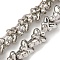 Electroplate Glass Beads Strands, Butterfly, Platinum Plated, 10x14.5x5.5mm, Hole: 1mm, about 54pcs/strand, 14.96''(38cm)