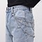 Iron 3 Layer Tassel Trousers Chains, Punk Style Decorative Chain Belts, Platinum, Butterfly, 450mm