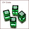 K9 Glass, Imitation Austrian Crystal Beads, Grade AAA, Faceted, Cube, Green, 5~5.5x5~5.5x5~5.5mm(size within the error range of 0.5~1mm), Hole: 0.7~0.9mm