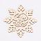 Undyed Wooden Pendants, Snowflake, for Christmas Theme, Antique White, 100x97x3mm, Hole: 2.5mm