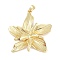 Rack Plating Brass Pendants, Lily Flower Charms, Long-Lasting Plated, Lead Free & Cadmium Free, Real 18K Gold Plated, 37x35x4.5mm, Hole: 5x3mm