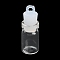 Clear Glass Wishing Bottle Pendants, with Plastic Seal Plug, Column, 28x10mm, Hole: 2mm