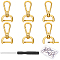 Alloy Lock Catch, for Bag Buckle Accessories Makings, with Iron Screwdriver, Golden, Lock Catch: 4.8x2.45x0.7cm, Inner Diameter: 1.6x0.55cm