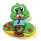 PVC Pendants, Snake, for Keychain, Lime Green, 46.5x43x16mm, Hole: 3mm