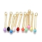 Brass Enamel Pendants, with Jump Ring, Cadmium Free & Nickel Free & Lead Free, Match, Real 16K Gold Plated, Mixed Color, 30x4.5mm, Jump Ring: 5x1mm, 3mm inner diameter