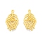 Alloy Pendants, Hollow, Leaf Charms, Matte Gold Color, 22.5x12.5x1mm, Hole: 0.9mm