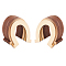 Wood Cabochons, Horseshoe, BurlyWood, 90x82x2.5mm