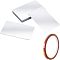 Aluminum Blank Thermal Transfer Business Cards, with Rectangle Plastic Box and PP Insulation Heat-resistant Tape, White, 86x54x0.1mm, 50pcs/box