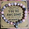 Fashion Natural Rhodonite Beads Stretch Bracelets, Alloy Heart Charms Bracelets without Paper Card