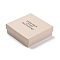 Cardboard Jewelry Packaging Boxes, with Sponge Inside, for Rings, Small Watches, Necklaces, Earrings, Bracelet, Square with Words, PapayaWhip, 9.15x9.15x2.9cm