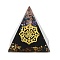 Orgonite Pyramid Resin Energy Generators, Reiki Obsidian Chips Inside for Home Office Desk Decoration, Angel & Fairy, 50x50x50mm
