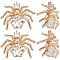 8Pcs Brass Micro Pave Clear Cubic Zirconia Pendants, Spider, Real 14K Gold Plated, 13x15x4mm, Hole: 0.8mm