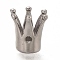 Non-Tarnish 304 Stainless Steel Beads, Crown, Stainless Steel Color, 13.5x11x12.5mm, Hole: 1.8mm, 5mm Inner Diameter