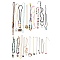 Natural & Synthetic Gemstone and Wood and Glass Necklaces Kits, Mixed Style, Mixed Color, 14.17 ~36.22 inch(36~92cm), 5pcs/set