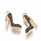 Alloy Enamel Pendants, Cadmium Free & Lead Free, for DIY Jewelry Making, with Rhinestone, High-heeled Shoes, Light Gold, Black, 17.5x14x6mm, Hole: 2mm