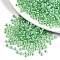 6/0 Glass Seed Beads, Transparent Inside Colours Luster, Round Hole, Round, Lime Green, 6/0, 4~5x2.5~4.5mm, Hole: 1.2mm, about 4500pcs/bag