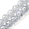 Transparent Electroplate Glass Beads Strands, Round, Faceted, Gainsboro, 14x13mm, Hole: 1.8mm, about 28pcs/strand, 14.57 inch(37cm)