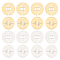 DICOSMETIC 16pcs 2 Styles Golden and Stainless Steel Color Flat Round with Evil Eye Charms Dsic Charms with Hollow Sun Third Eye Charms Small Hole Charms for Jewelry Making