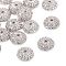 Apetalous Half Round/Dome Brass Micro Pave Cubic Zirconia Bead Caps, Platinum, 8x3mm, Hole: 1mm