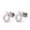 Tarnish Resistant 304 Stainless Steel Greek Alphabet Stud Earrings, Manual Polishing, Letter.D, 7~11x2~10x1.5mm, Pin: 0.8mm