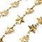 304 Stainless Steel Star Link Chains, with Spool, Soldered, Real 18K Gold Plated, 18x12.5x4.5mm