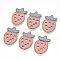 Faux Suede Patches, Costume Ornament Accessories, for Magic Tape Hair Clip Making, Strawberry, Pink, 39x26x3mm
