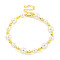 Rack Plating Grooved Round Brass Beaded Bracelets, Round ABS Imitation Pearl Bracelets for Women, Cadmium Free & Lead Free, Long-Lasting Plated, Real 18K Gold Plated, 7-1/8 inch(18.2cm)