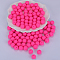 Round Silicone Focal Beads, Deep Pink, 15mm, Hole: 2mm