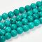 Natural Magnesite Beads Strands, Dyed & Heated, Round, 6mm, Hole: 1mm, about 65pcs/strand, 15.27 inch(38.8cm)