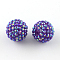 AB-Color Resin Rhinestone Beads, with Acrylic Round Beads Inside, for Bubblegum Jewelry, Dark Violet, 16x14mm, Hole: 2~2.5mm