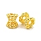 Brass Bead Caps, Double Sided, Long-Lasting Plated, Lead Free & Cadmium Free, Real 18K Gold Plated, 5x4.5mm, Hole: 1mm