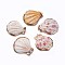 Shell Pendants, with Iron Findinggs, Shell, Light Gold, 38.5~42x35~38x6.5~8mm, Hole: 1.6~1.8mm