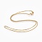 304 Stainless Steel Box Chain Necklaces, with 304 Stainless Steel Clasps, Golden, 17.7 inch(45cm), 1.2mm
