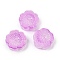 Transparent Glass Beads, Flowers, Baking Paint, Orchid, 14x14.5x5.5~6mm, Hole: 1.2mm