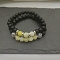 Natural Lava Rock & Frosted Stone Round Beads Stretch Bracelet Set Women, with Weathering Agate Beads