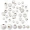PH PandaHall 925 Sterling Silver Beads 35pcs Starry Textured Spacer Beads, Sparkle Round Loose Beads Spray Painted Silver Frosted Beads for Necklace Bracelet DIY Crafts Jewelry Making, 3~5mm