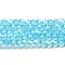 Transparent Electroplate Glass Beads Strands, Pearl Luster Plated, Faceted, Bicone, Light Sky Blue, 6x6mm, Hole: 1mm, about 45~47pcs/strand, 9.65~9.84 inch(24.5~25cm)