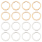 BENECREAT 40PCS Real 18k Gold Plated and Platinum Brass Link Ring, Two Colors Ring Pendant Link Ring, Jump Ring Jewelry Making, for DIY Necklace Bracelet Earrings, Inner Diameter: 7mm