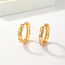 Brass Clear Cubic Zirconia Hoop Earrings, Real 18K Gold Plated, 23x25mm