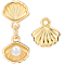 10Pcs Brass Charms, with Plastic Imitation Pearls and Jump Ring, Long-Lasting Plated, Lead Free & Cadmium Free, Shell Charm, Real 18K Gold Plated, 10mm