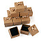 Square Cardboard Paper Ring Gift Storage Boxes, with Bowknot & Black Sponge Inside, Camel, 5.15x5.15x4.25cm