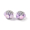 Acrylic Rhinestone Rondelle Beads, with Alloy & Glass, for Beadable Pens, Keychains and Jewelry, Antique Silver & Silver, Purple, 21.5x20x15mm, Hole: 2mm