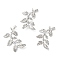Non-Tarnish 304 Stainless Steel Pendants, Leafy Branch Charms, Stainless Steel Color, 32.5x18.5x3.5mm, Hole: 1.8mm